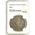 Rosja, Aleksander I, rubel 1805 SPB FG, Petersburg, NGC VF25