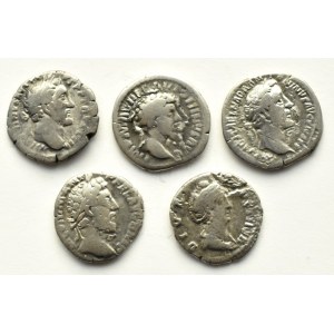 Cesarstwo Rzymskie, II w. n e, lot 5 denarów (2)