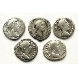Cesarstwo Rzymskie, II w. n e, lot 5 denarów (1)