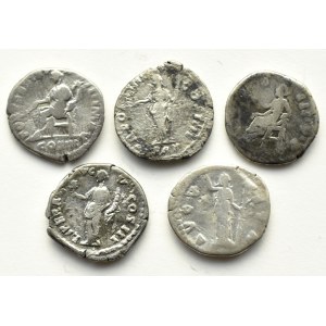 Cesarstwo Rzymskie, II w. n e, lot 5 denarów (1)