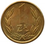 Polska, PRL, moneta-wpinka, wybita stemplem 1 złotego 1989 na krążku z brązu, RZADKOŚĆ