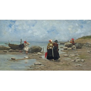 Wankie Władysław, ON THE BEACH IN BRETANIA, 1880s.