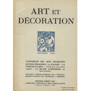 ART ET DEROCATION SEPTEMBRE 1925 Stryjeńska