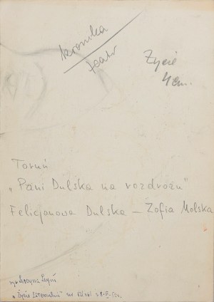 Lucyna Legut (1926-2011), Zofia Molska jako Felicjanowa Dulska w sztuce „Pani Dulska na rozdrożu” Anatolia Sterna, Polska, Toruń, 1952