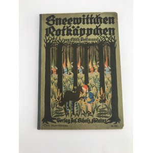 [wlepka lwowskiej księgarni] Schneewittchen [Królewna Śnieżka] Rotkäppchen [Czerwony kapturek]