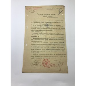 Pismo Komisji Szacunkowej nt. strat wojennych Horodenka 08.12.1920