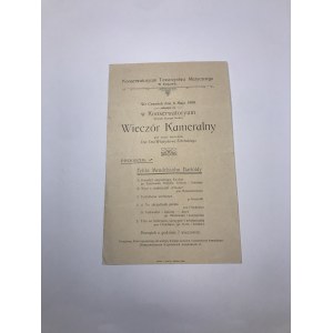 Program wieczoru kameralnego Władysława Żeleńskiego 6 maja 1909