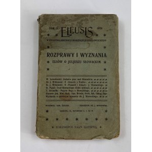 [Lutosławski, Witkowski, Pigoń] Eleusis tom V 1909, w 100 rocznicę urodzin Juliusza Słowackiego