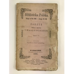 Twardowski Samuel, Poezye [Kraków 1861][Ex libris Antoni Jabłonowski]