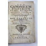 [Prawo kanoniczne] Reiffenstuel Anaklet Jus Canonicum universum Wenecja 1752