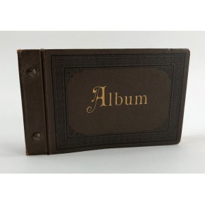 [Blank photo album] Decorative photo album. 25 cards. Binding full canvas. Dimensions 19.5 x 12 cm. Gilt edges. Ca. 1880-1920.