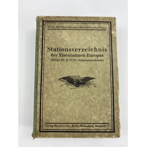 [Kolej] Stationsverzeichnis der Eisenbahnen Europas [Katalog stacji kolei europejskich] + mapa sieci kolejowej z 1943 roku!