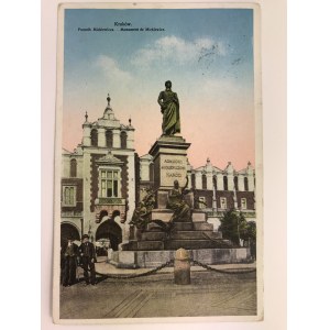 Karta pocztowa Kraków Pomnik Mickiewicza -Monument de Mickiewicz