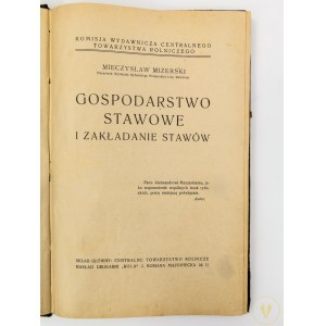 Mizerski Mieczysław - Gospodarstwo stawowe i zakładanie stawów