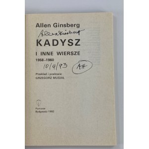 [Autograf!] Ginsberg Allen, Kadysz i inne wiersze [I polskie wydanie]