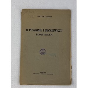 [Mickiewicz] Lednicki O Puszkinie i Mickiewiczu [Ex libris M. Pszoma]