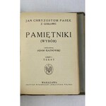 Pasek Jan Chryzostom, Pamiętniki (wybór) cz. I Tekst, cz. II Objaśnienia i przypisy