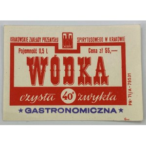 Etykieta Wódka gastronomiczna PRL