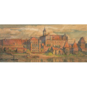 Theodor Urtnowski (1881 Torun - 1963 Aachen), Malbork Castle from the side of the Nogat River