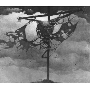 Zdjęcie czarno-białe pracy Bez tytułu z 1969 roku. Fotografia form. 11,7x13,7 cm.