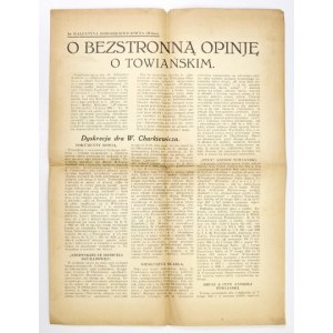 O BEZSTRONNĄ opinję o Towiańskim [...]. [Kraków], III 1935. [W nagłówku] Dr Walentyna Horoszkiewiczowa (Wilno).