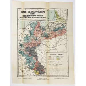 [POLSKA PN.-ZACH.]. Mapa narodowościowa ziem dotychczasowego zaboru pruskiego na podstawie urzęd. spisu ludności z 1910 ...