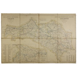 [GALICJA]. Mapa górniczo przemysłowa Galicyi. Mapa form. 61,4x95,6 cm. Ok. 1910.