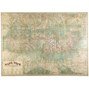[TATRY]. Mapa Tatr. Mapa barwna form. 81,4x111 cm. 1923.