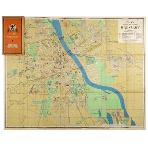 [WARSZAWA]. Plan miasta stołecznego Warszawy. Plan barwny form. 61,2x78 cm. Ok. 1936.