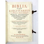 Pierwsze wydanie Biblii Jakuba Wujka. W Krakowie 1599. W Drukarni Łazarzowey.