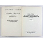 RUDNICKA Jadwiga - Biblioteka Stanisława Augusta na Zamku Warszawskim. Dokumenty. Oprac. ... Wrocław 1988....