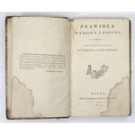 SŁOWACKI Euzebiusz - Prawidła wymowy i poezyi. Wyięte z dzieł ... Wilno 1826. J. Zawadzki. 16d, s. VIII, 326. opr....