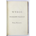 SZYMANOWSKI Józef - Wierszem i prozą pisma różne. Warszawa 1803. Drukarnia Nro 646 przy Nowolipiu. 8, s. [4], 464, [1], ...