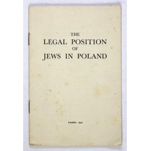 The LEGAL Position of Jews in Poland. London 1942. [Polish Ministry of Information]. 16d, s. 36....