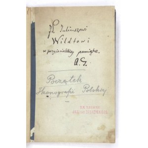 GRABOWSKI A. - Początek ikonografii naszej. 1857. Dedykacja autora.