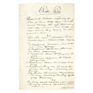 [PRINCE OF WARSAW 1]. Draft appointments of heads of departments, organizers of the armed forces and commanders,...