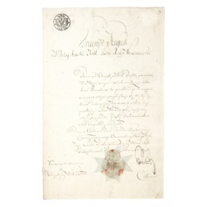 [Herzogtum Warschau 2]. Eine im Namen von Friedrich August, König von Sachsen und Fürst des Herzogtums Warschau, ausgestellte Urkunde....