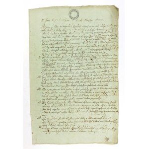 [TESTAMENT]. Handschriftliches Testament von Jan Zeleski (Żeleski?) aus Chyrow,...