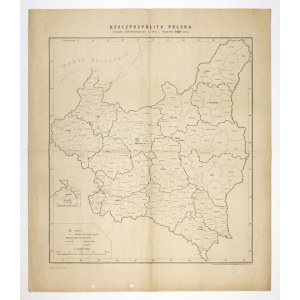 [POLSKA]. Rzeczpospolita Polska. Podział administracyjny z dnia 1 kwietnia 1939 roku. Mapa form. 46,3x41,...