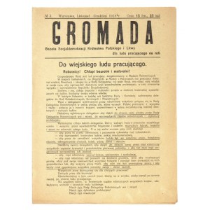 GROMADA. [R. 1918], nr 3: XI-XII 1918.