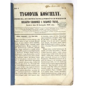 TYGODNIK Kościelny. R. 1, nr 1-18: 15 XI 1848-3 V 1849.