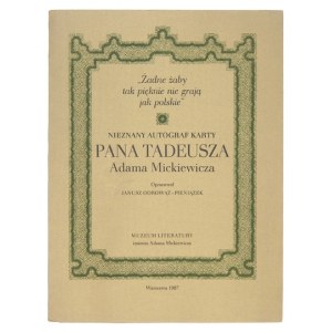 ODROWĄŻ-PIENIĄŻEK Janusz - Żadne żaby tak pięknie nie grają jak polskie. Nieznany autograf karty Pana Tadeusza Adama M...