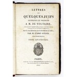 GUÉNÉE Antoine - Lettres de quelques juifs allemands et polonais a M. de Voltaire, avec un petit commentaire,...