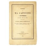 NIEMCEWICZ Julien Ursin - Notes sur ma captivité a Saint-Pétersbourg, en 1794, 1795 et 1796. Ouvrage inédit de .....