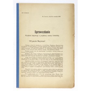 SPRAWOZDANIE Wydziału krajowego z projektem ustawy łowieckiej. Lwów, 1908. 4, s. 41....