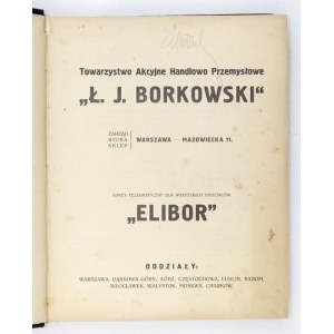 [CENNIK - artykuły żelazne]. Ł. J. BORKOWSKI, Towarzystwo Akcyjne Handlowo Przemysłowe. Warszawa,...