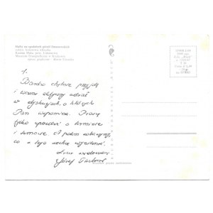 [TISCHNER Józef]. Odręczny list ks. Józefa Tischnera do nieznanego adresata, pisany na pocztówce;...