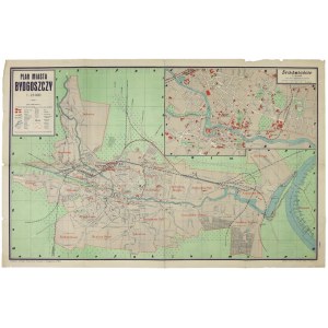 [BYDGOSZCZ]. Plan miasta Bydgoszczy. Plan barwny form. 40,5x64,5 cm.