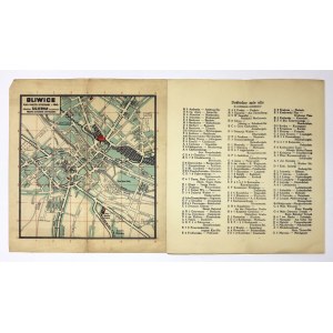 [GLIWICE]. Gliwice. Plan miasta wykonany w 1945 r. Plan barwny form. 20,3x19,4 na ark. 24,5x66,...