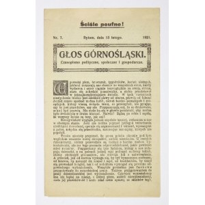 GŁOS Górnośląski. Nr 7: 13 II 1921.